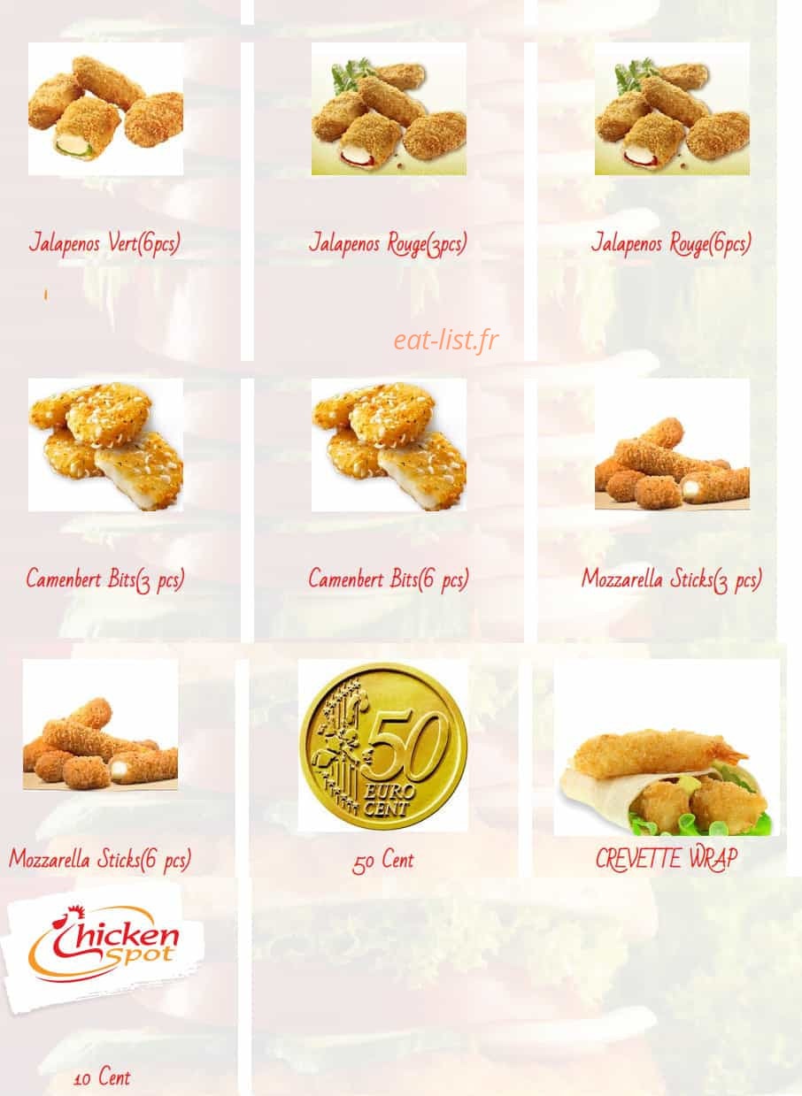 Chicken spot — carte page 11