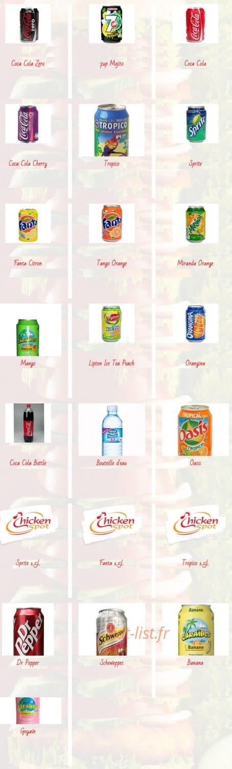 Chicken spot — carte page 1