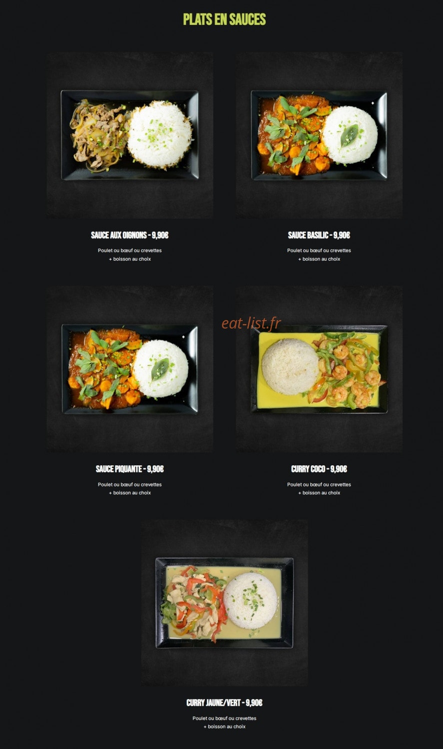 Coco Thaï — carte page 3
