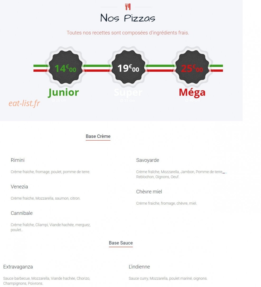 Food night — carte page 11