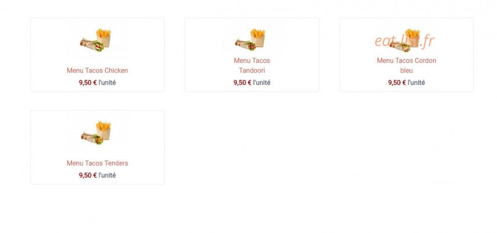 Food night — carte page 2