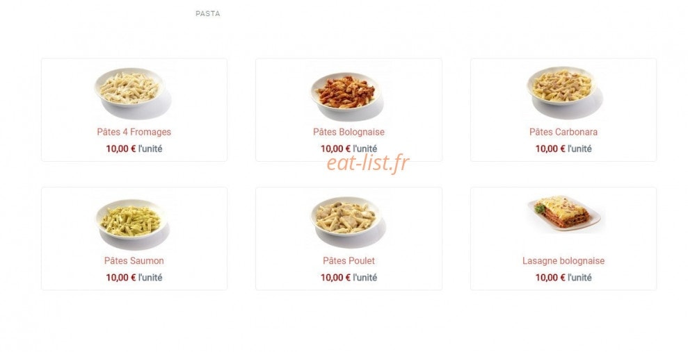 Food night — carte page 6