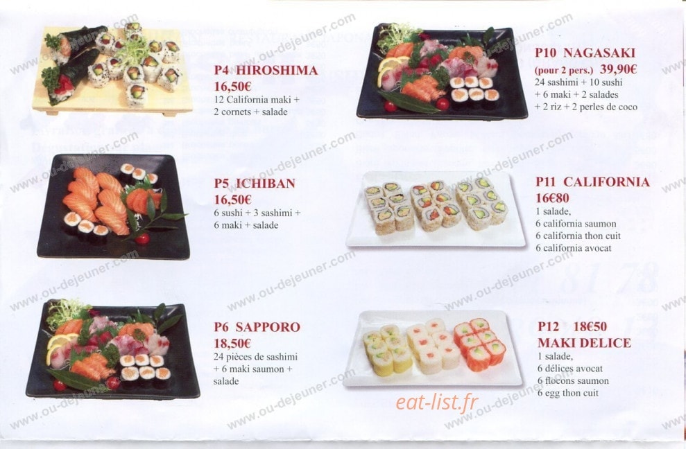 Ichiban Sushi — carte page 3