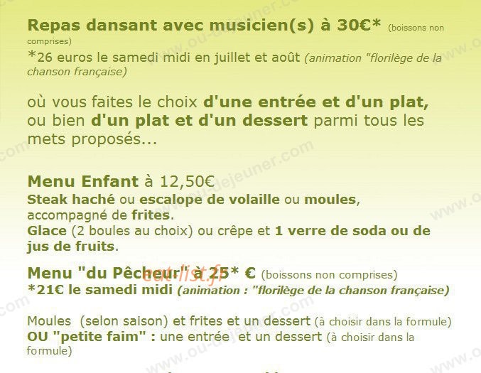 La Guinguette — carte page 1