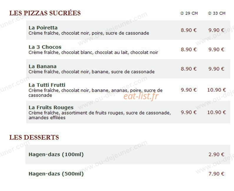 Le Kiosque à Pizzas — carte page 5