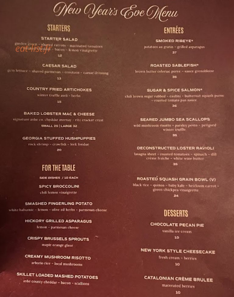 Mimosa Grill — carte page 1