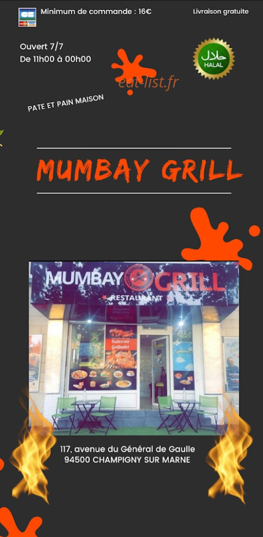Mumbay Grill — carte page 1