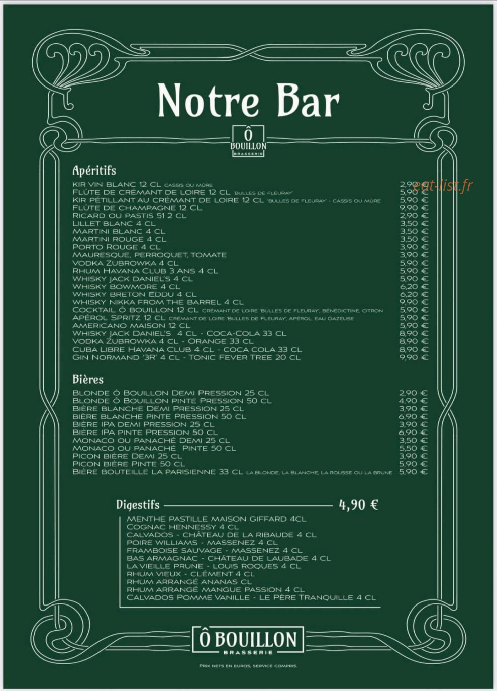 Ô Bouillon — carte page 2
