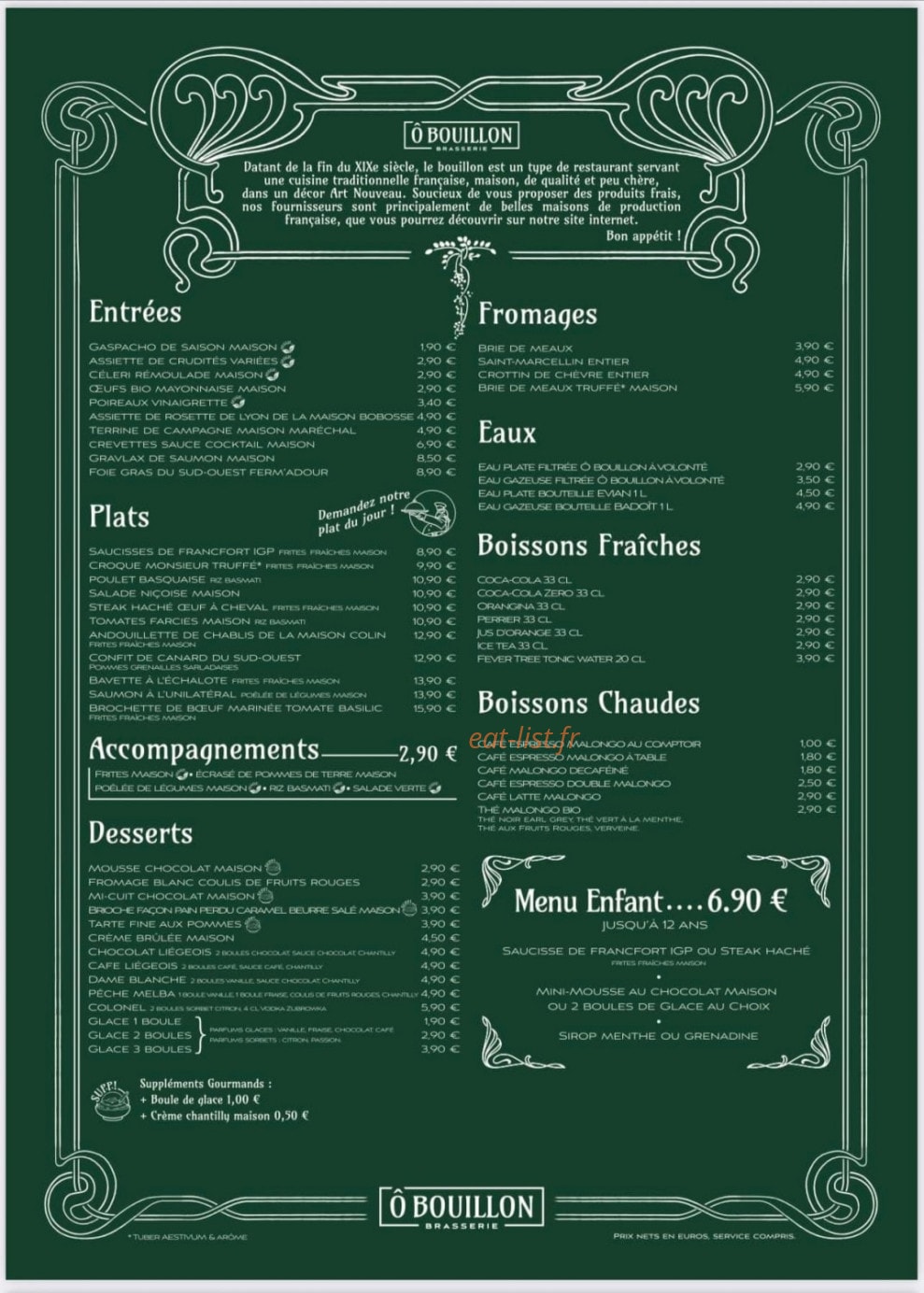 Ô Bouillon — carte page 1