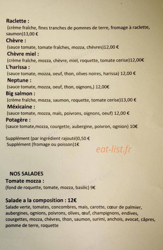Parnasseto Pizza — carte page 2