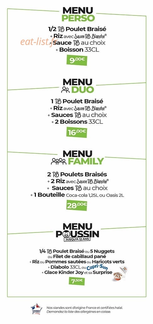 PB Poulet Braisé — carte page 3