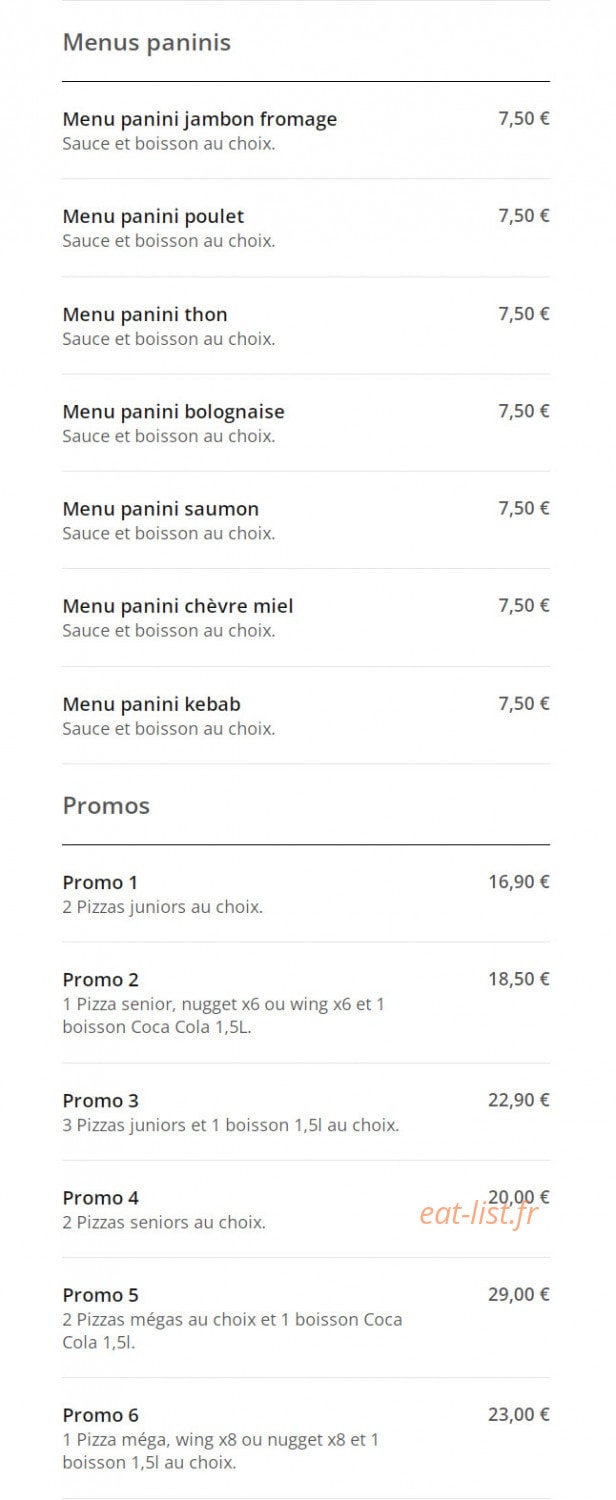 Pizza Eats — carte page 3