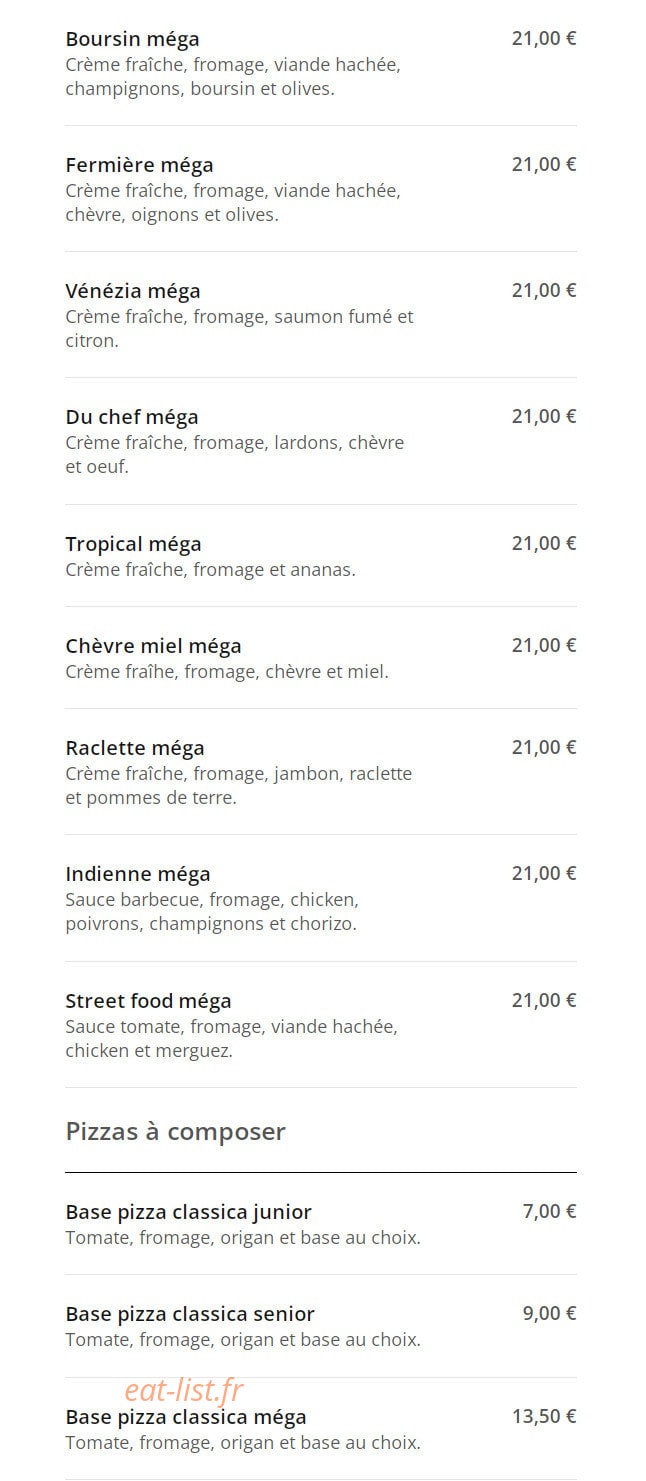 Pizza Eats — carte page 13