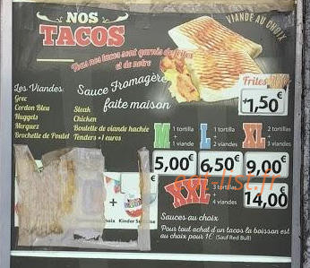 Restaurant Chez Yunus — carte page 2