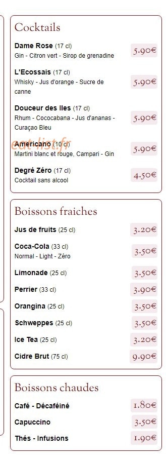 Bistro d'Augustin — carte page 8