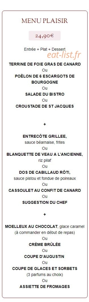 Bistro d'Augustin — carte page 6