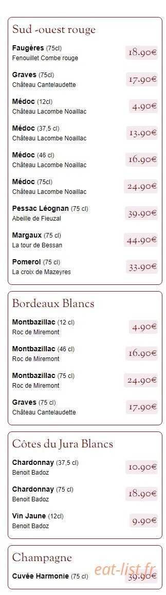 Bistro d'Augustin — carte page 12