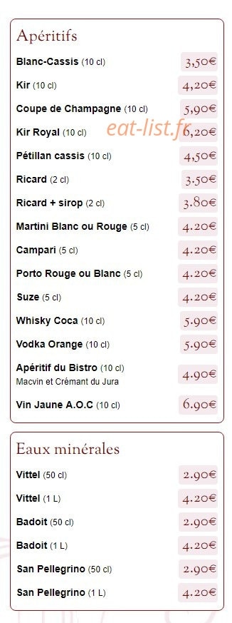 Bistro d'Augustin — carte page 9