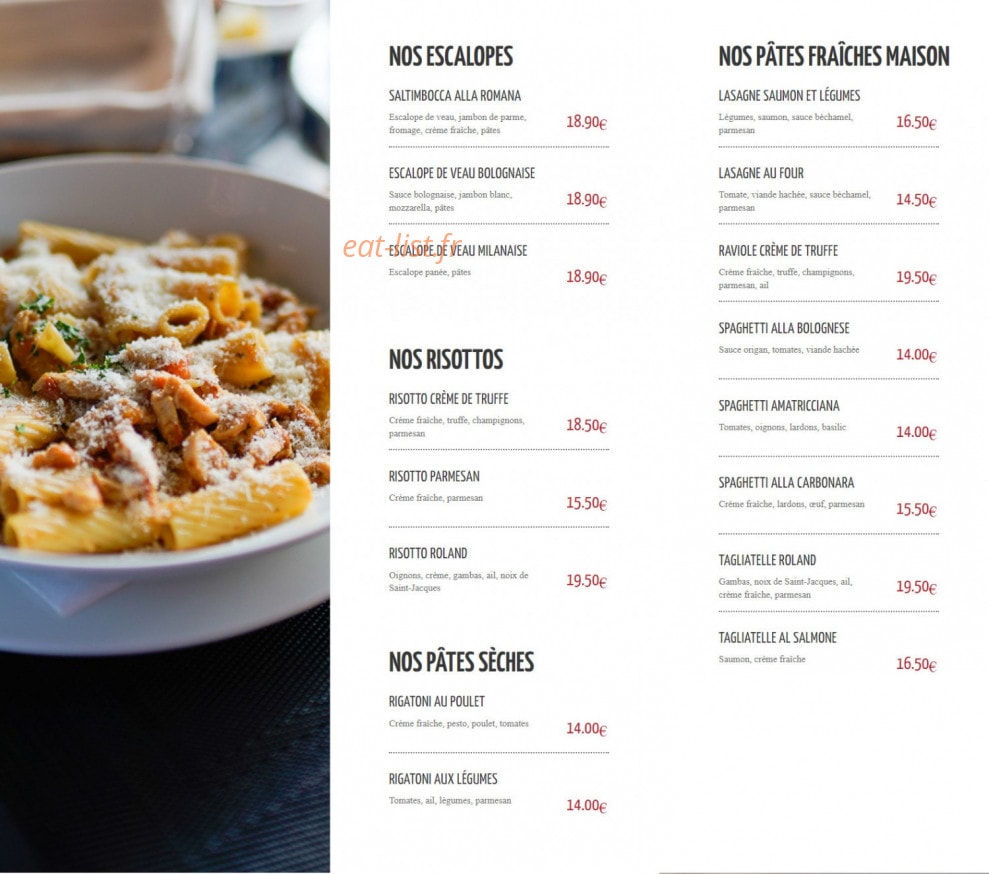 Chez Roland — carte page 3