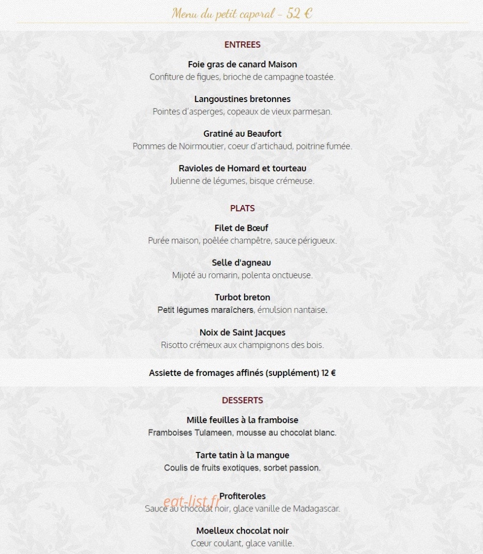 L'auberge du Petit Caporal — carte page 2