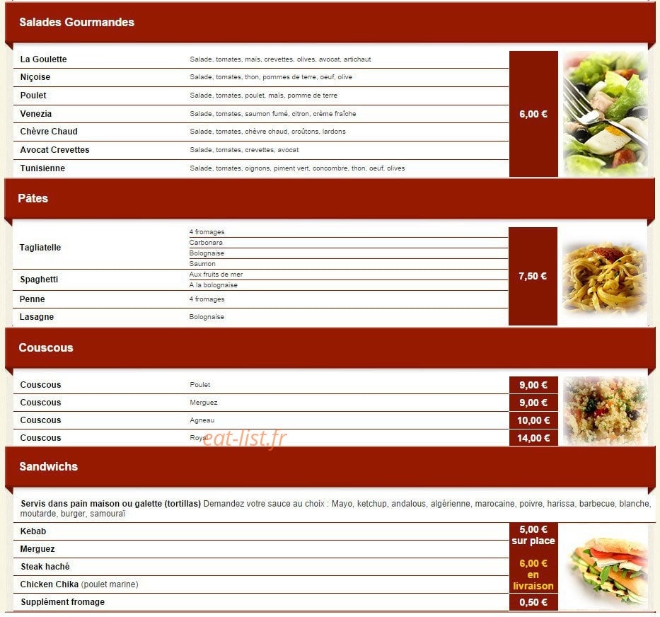 La Goulette à La Queue En Brie menu et photos