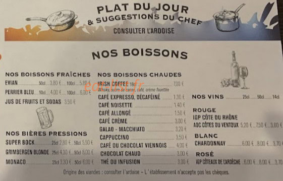 La Taverne — carte page 4