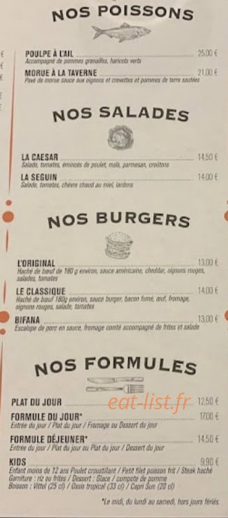 La Taverne — carte page 2