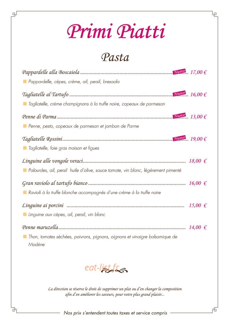 La Trattoria A Mandres Les Roses Menu Et Photos