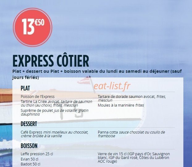 La Criée — carte page 2
