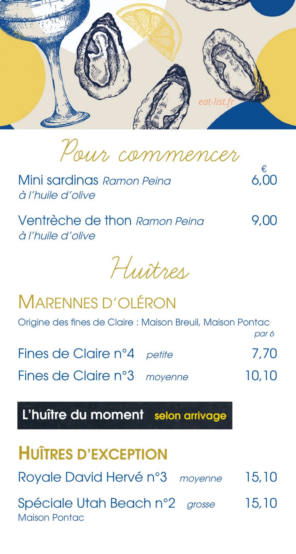 La Criée — carte page 8