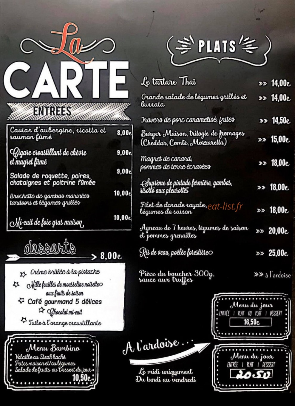 Le Bistro d'Oliv — carte page 2