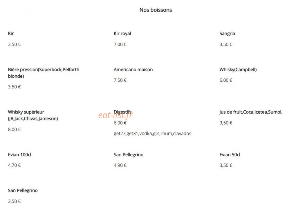 Modern Bar — carte page 3