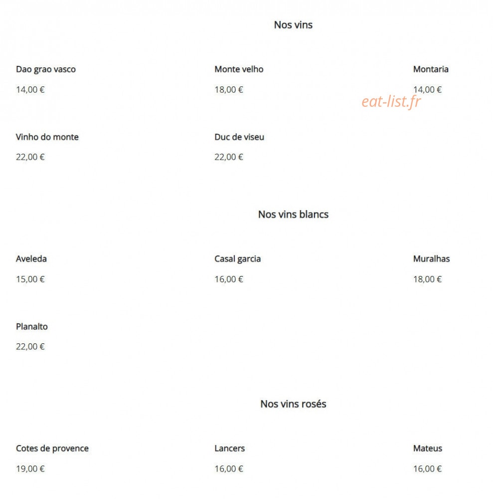 Modern Bar — carte page 4