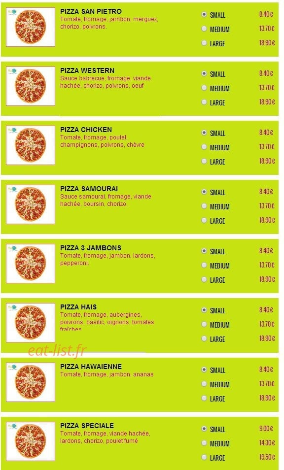 Sandwicherie Maiga — carte page 13