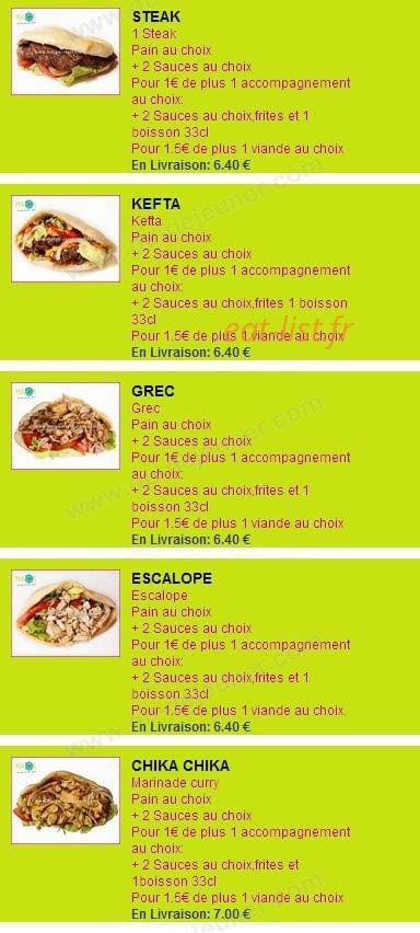 Sandwicherie Maiga — carte page 5