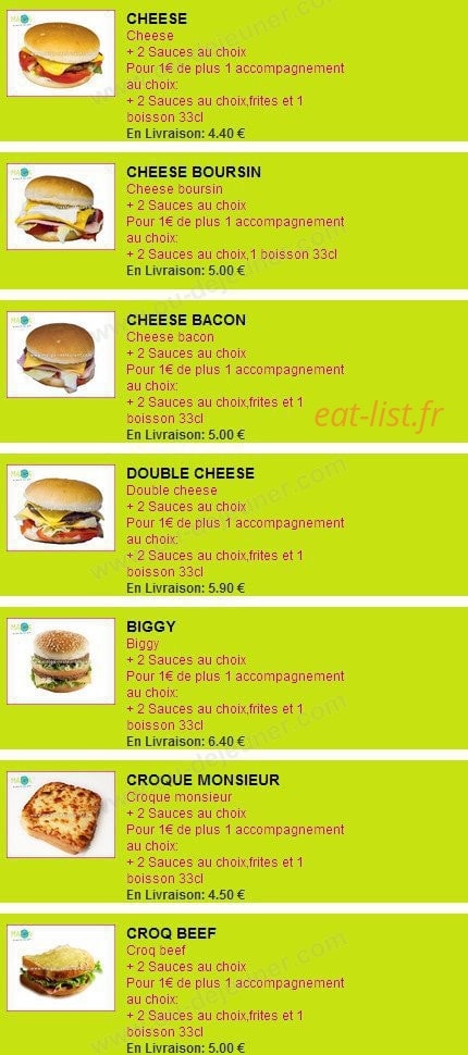 Sandwicherie Maiga — carte page 9