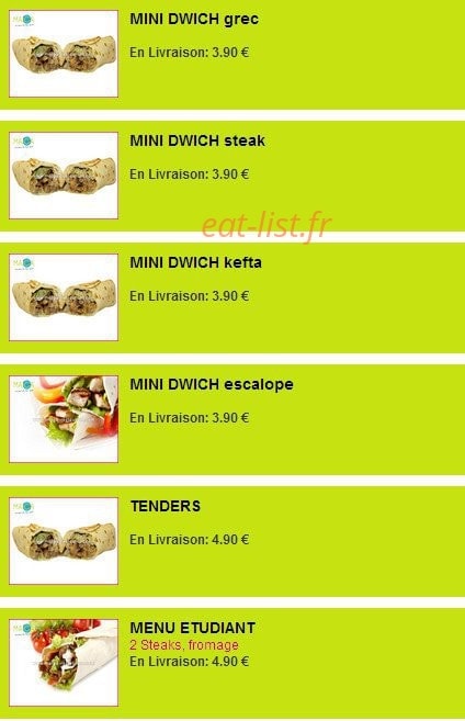 Sandwicherie Maiga — carte page 10