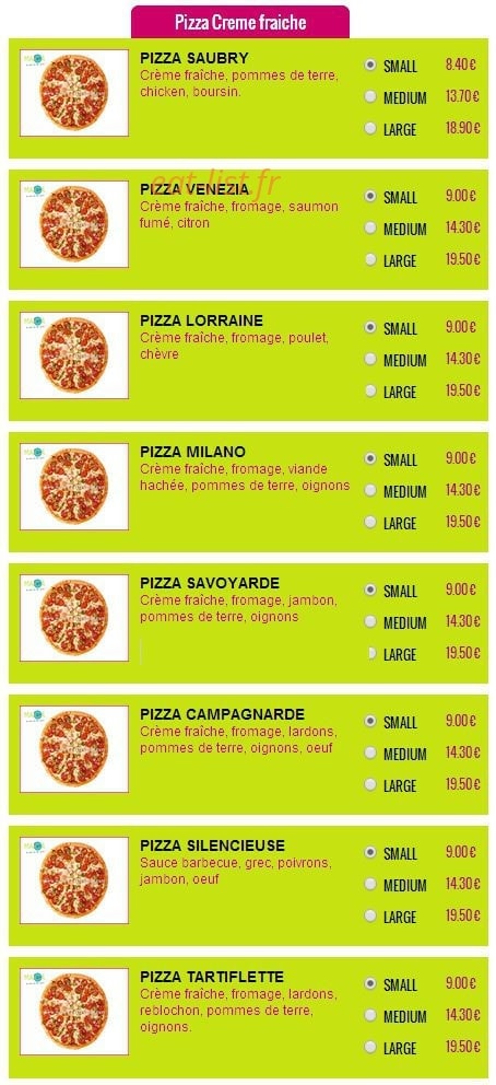 Sandwicherie Maiga — carte page 14