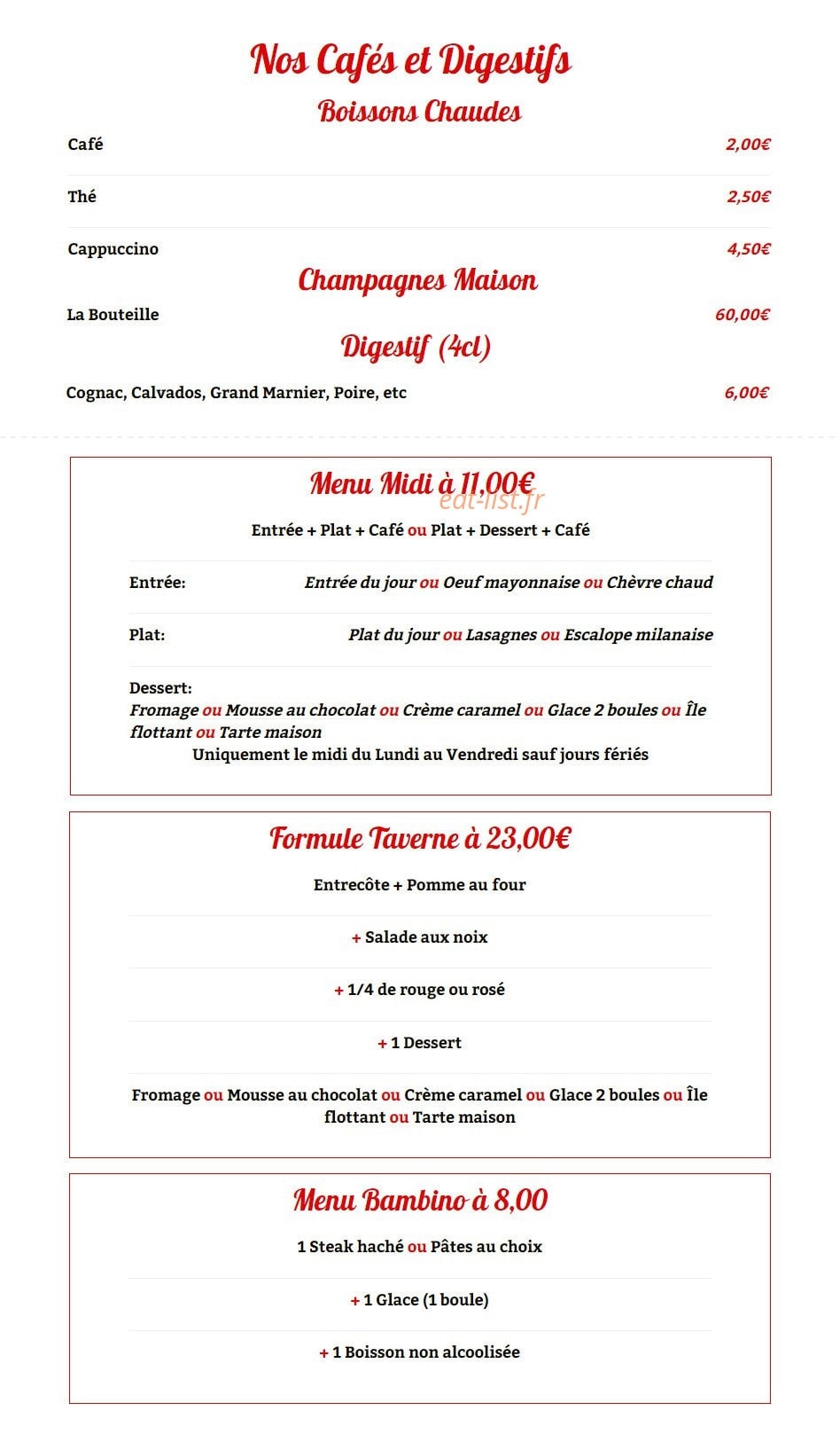 Taverna Grill — carte page 8