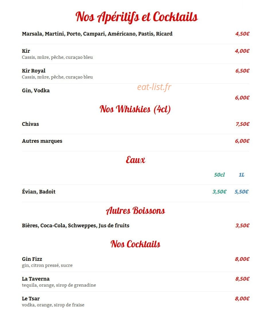 Taverna Grill — carte page 6