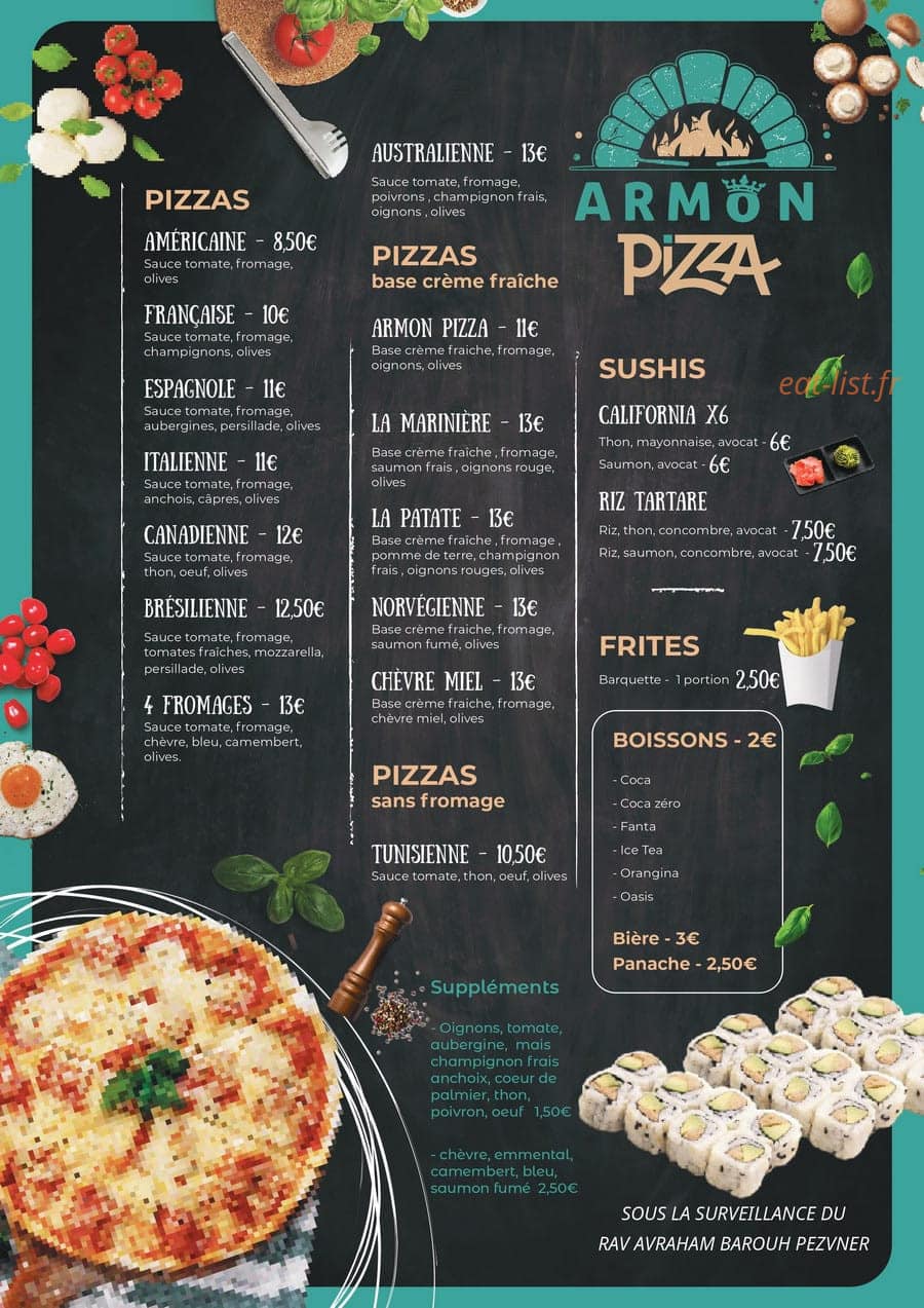 Armon Pizza — carte page 3