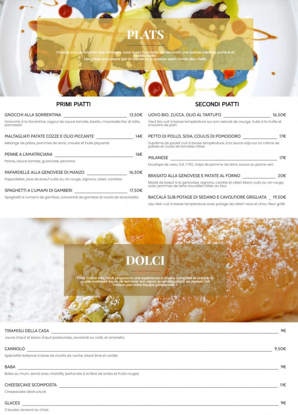 Calice — carte page 2