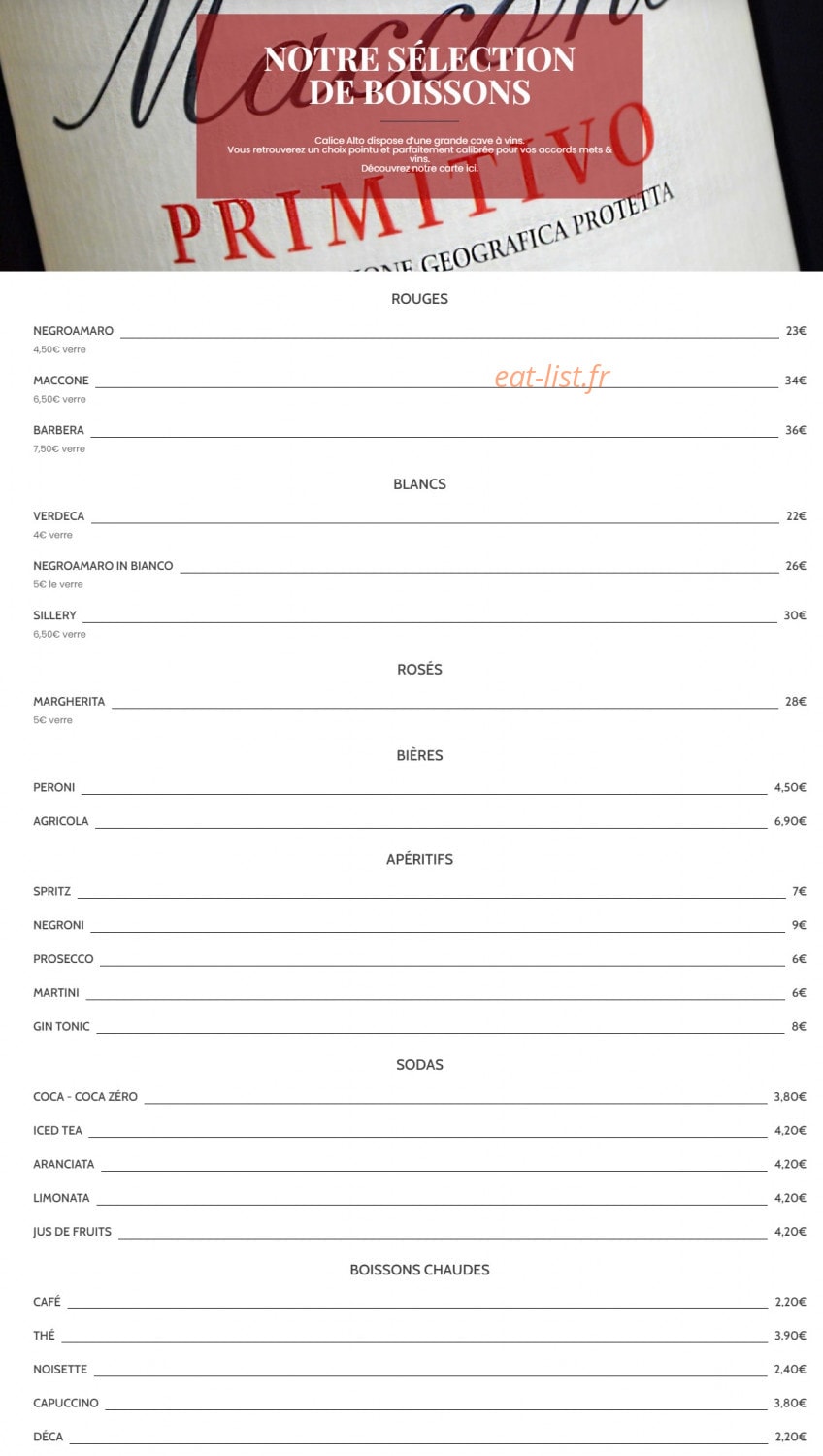 Calice — carte page 3