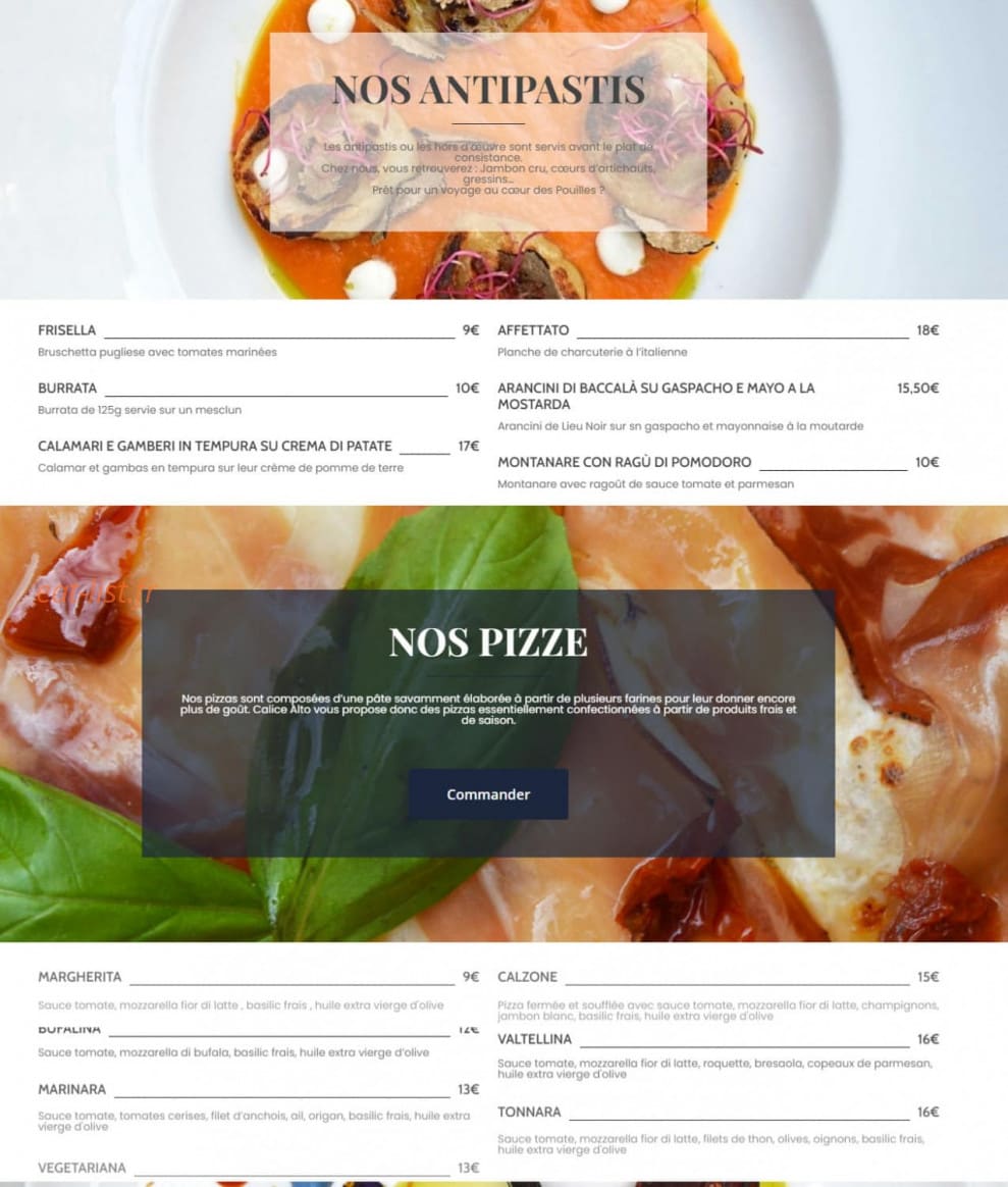 Calice — carte page 1