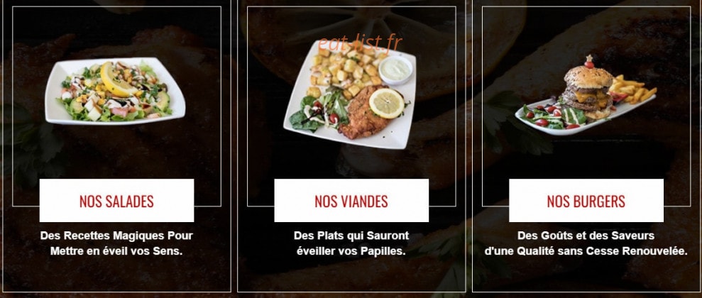 Carte et menu de El Poulet Braisé à Choisy le Roi — Les salades, viandes et burgers