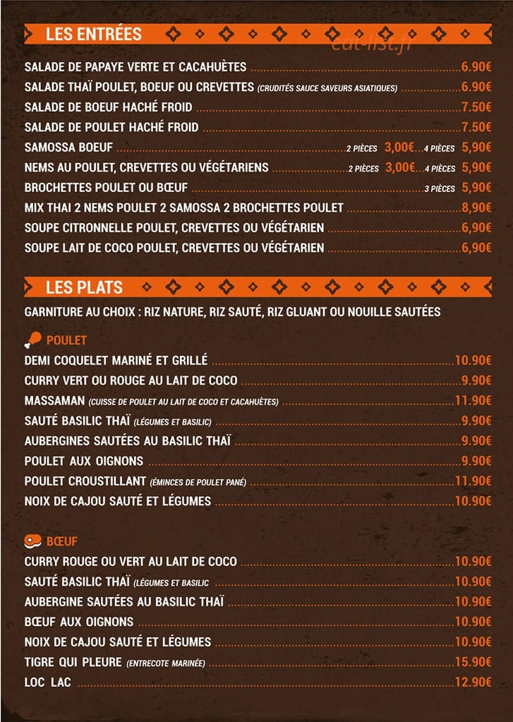 Khao Thaï — carte page 1