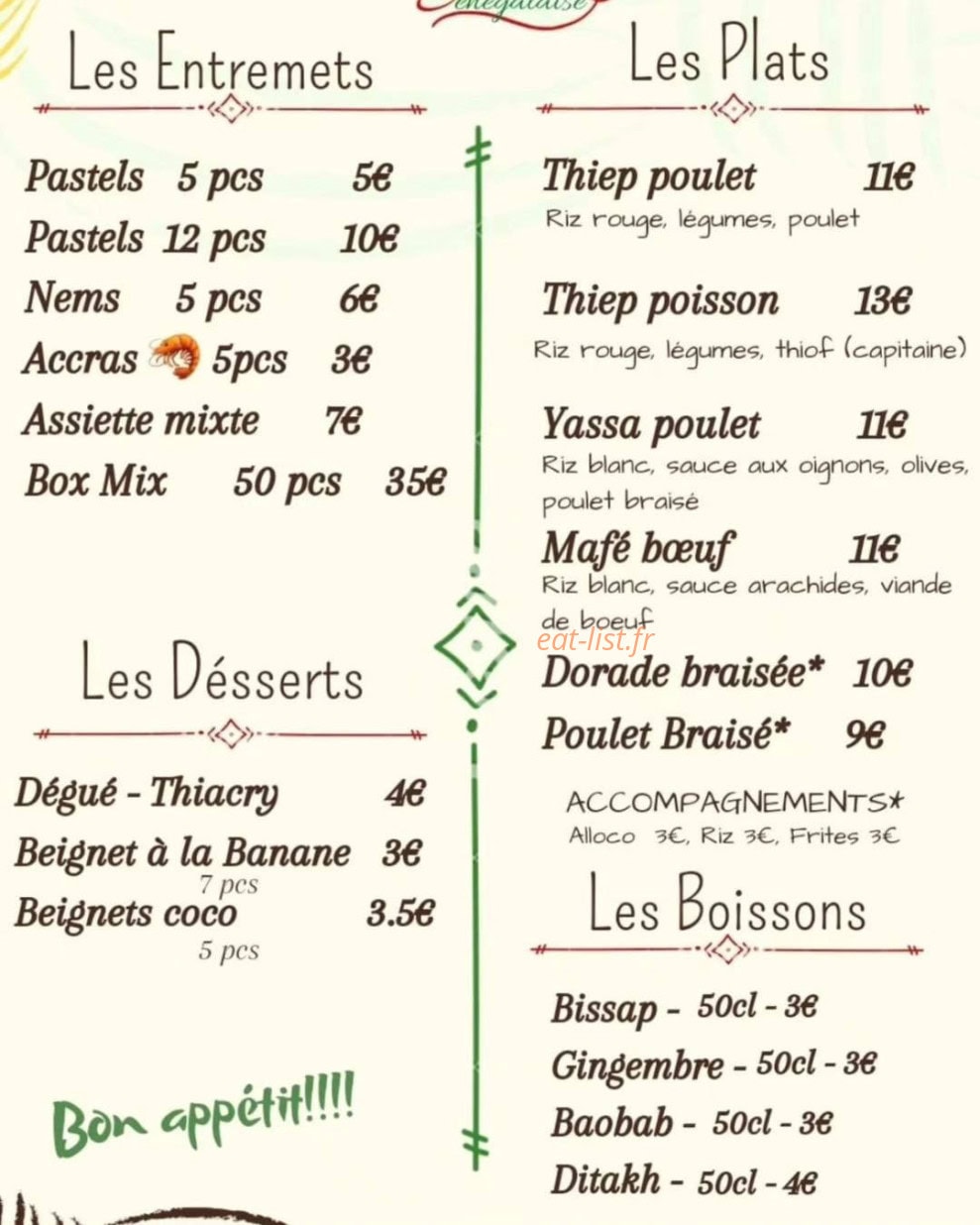 La senegalaise — carte page 1