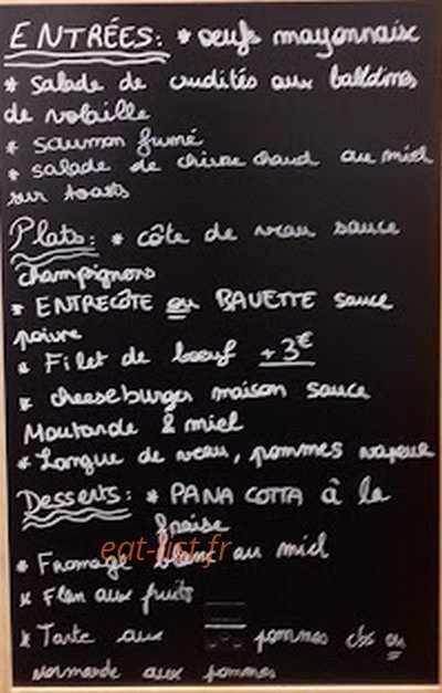 La Table — carte page 1