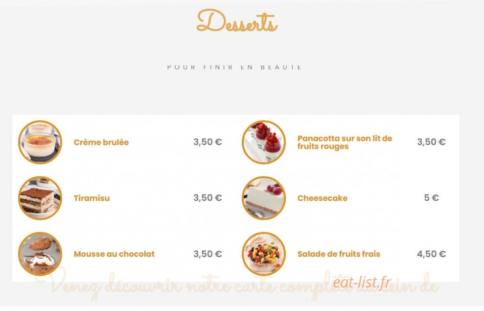 Le petit Gourmet — carte page 2