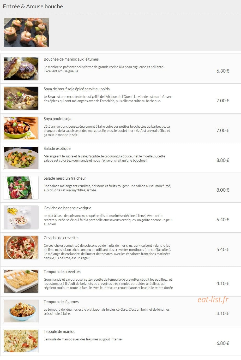 Les Saveurs D'elisee — carte page 4